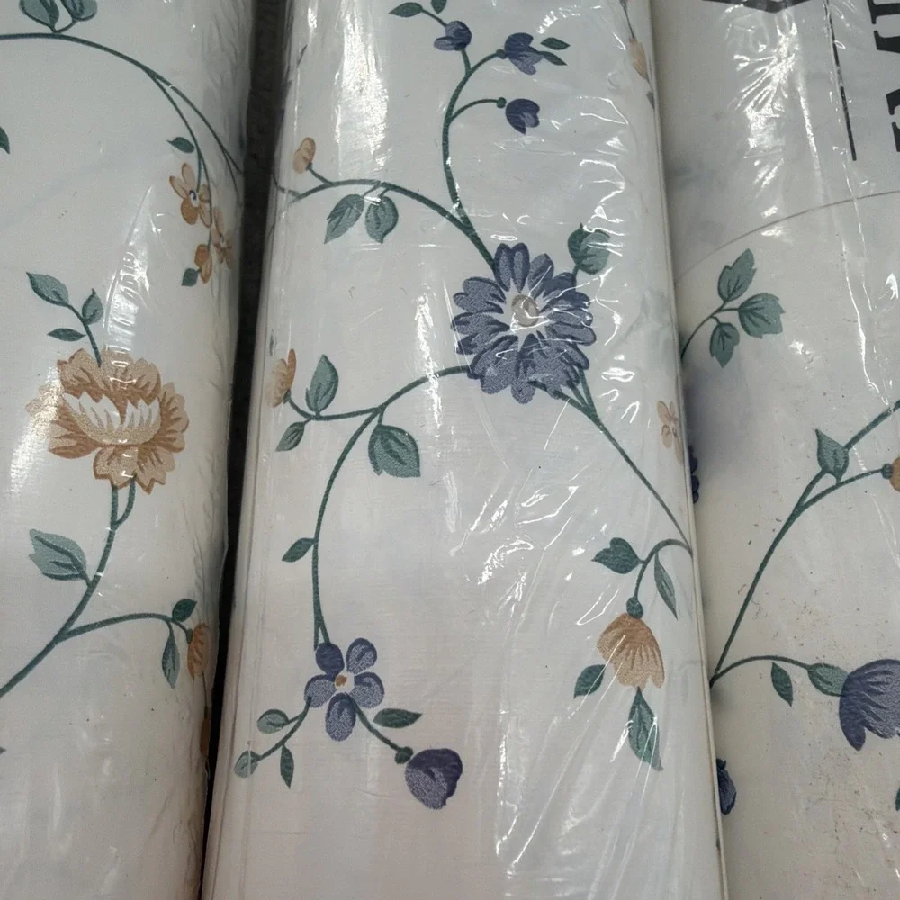 Vintage 1990s Imperial Wallcoverings Floral Wallpaper Lot of 5 Rolls NOS Country